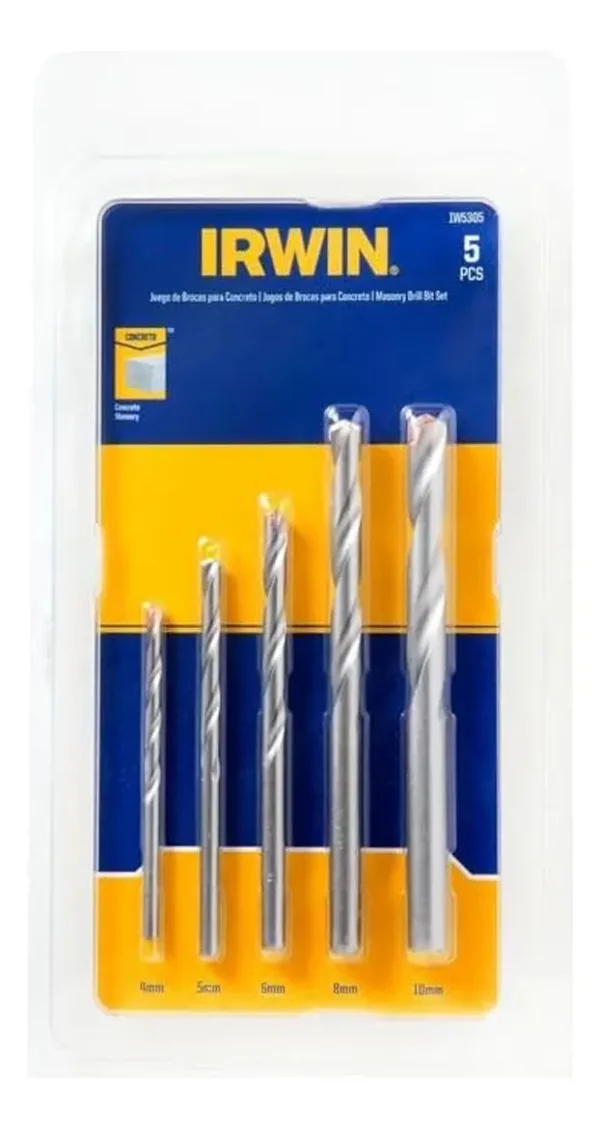 juego mecha de widea IRWIN SET DE MECHAS CONCRETO 4/5/6/8/10MM - IRWIN5305