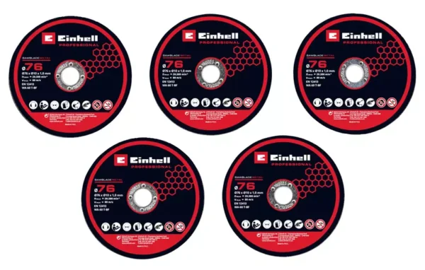 DISCOS DE CORTE 76 MM PARA AMOLADORA ANGULAR 5-pc. Cutting Disc Set, ? 76 mm ACCESORIO