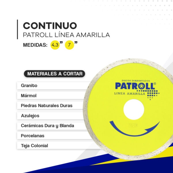 MASTERPACK 96 DISCOS PATROLL LINEA AMARILLA CONTINUOS DE 110 mm