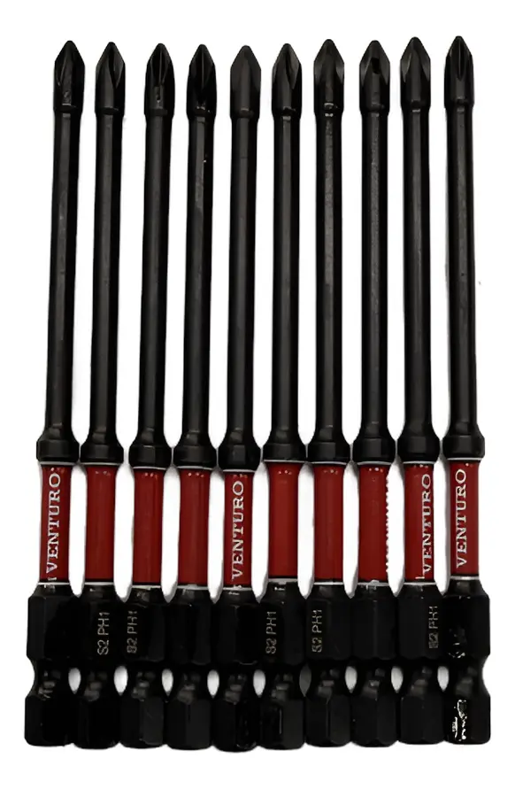 Materpack  10 PH1 x 100mm - Caja 10 puntas atornilladoras Phillips alto impacto "VENTURO"