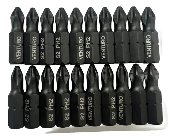 Materpack  20 PH2 x 25mm - Caja 20 puntas atornilladoras Phillips alto impacto "VENTURO"