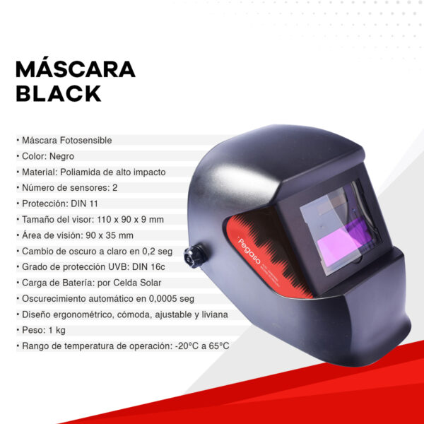 5 MASCARAS FOTOSENSIBLES BLACK PEGASO