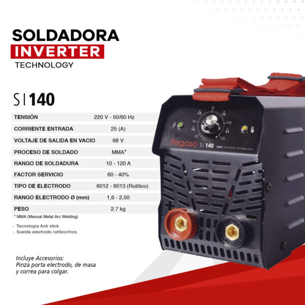SOLDADORA INVERTER PEGASO 140