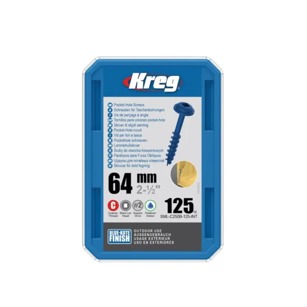 SML-C250B-125 BLUE KOTE TORNILLO KREG SML-C250B-125 BLUE KOTE TORNILLO 63mm x 125 unidades