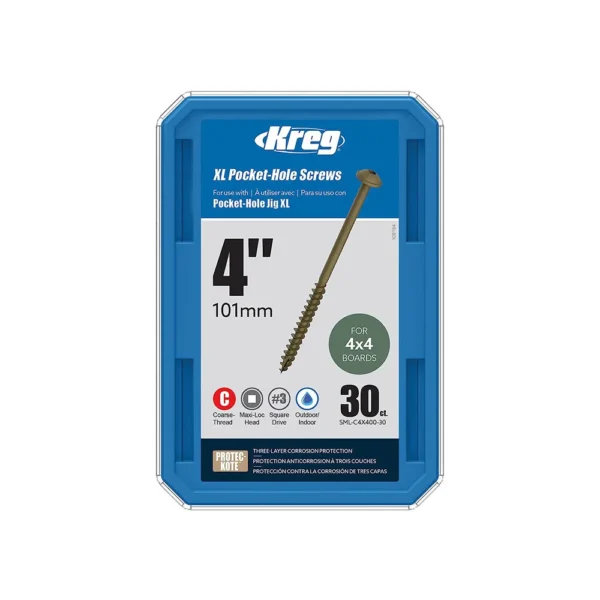 KREG SML-C4X400-30 TORNILLO XL 100mm x 30 unidades