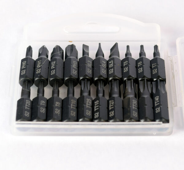 Set-puntas-chico1 Caja x 20 puntas atornilladoras surtidas alto impacto x 25mm "VENTURO" (PH0,PH1,PH2,PH3 / SL3,SL4,SL5 /
T5,T6,T7,T8,T9,TT10,TT15,TT20,TT25,TT27,TT30,TT35,TT40)