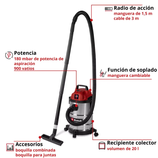 ASPIRADORA EL?CTRICA SECO-HUMEDO TC-VC 2045 S CLASSIC
