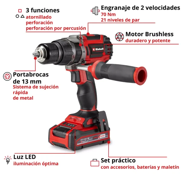TP-CD 1870 Li-i BL+70 (2+3Ah) 2 TALADRO PERCUTOR A BATER?A TP-CD 18/70 Li-i BL+70 (2+3Ah) PROFESSIONAL