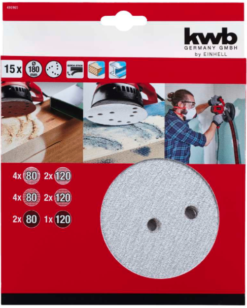 SET DE LIJAS TE-DW 180 SET DE 15 PIEZAS DW 180 KWB - EINHELL