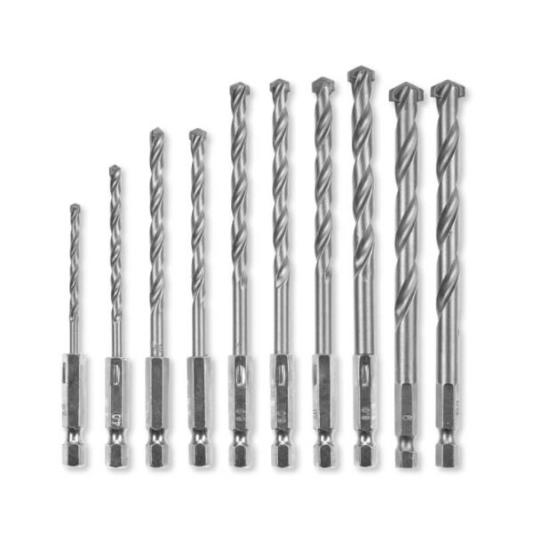 SET DE MECHAS PARA PIEDRA 10 PZS - Contiene mechas para piedra de 3 a 10 mm. Encastre hexagonal