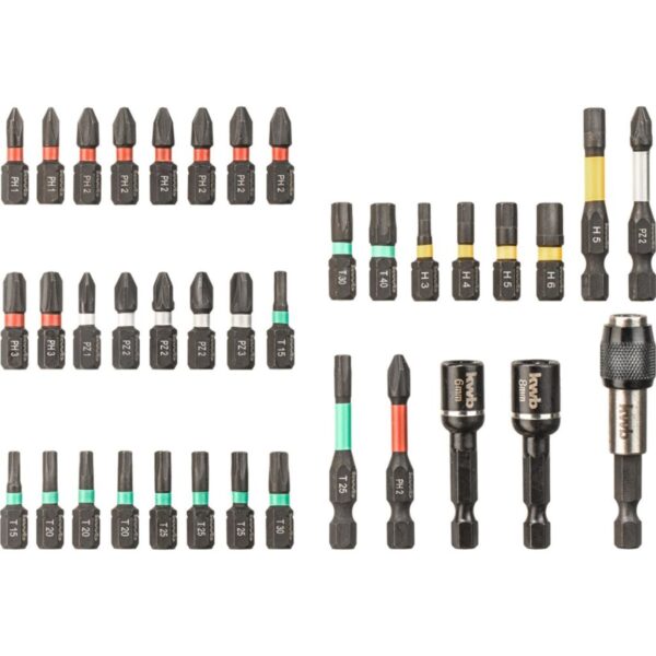KIT DE PUNTAS Y ACCESORIOS - 37 PIEZAS Contiene puntas, porta puntas de cambio r?pido ? Puntas robustas mediante zona de torsi?n y acero modificado