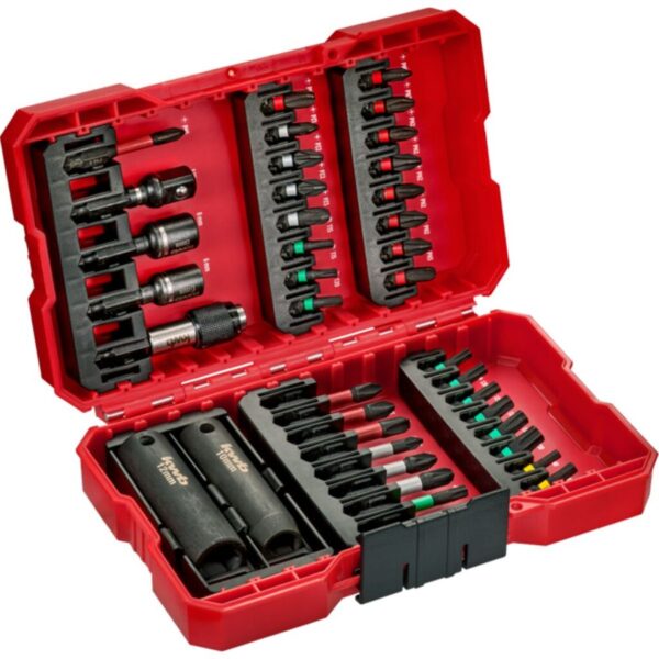 49109010 2 KIT DE PUNTAS Y ACCESORIOS - 39 PIEZAS. Contiene puntas, 2 llaves de vaso, porta puntas de cambio r?pido ? Puntas robustas mediante zona de torsi?n y acero modificado