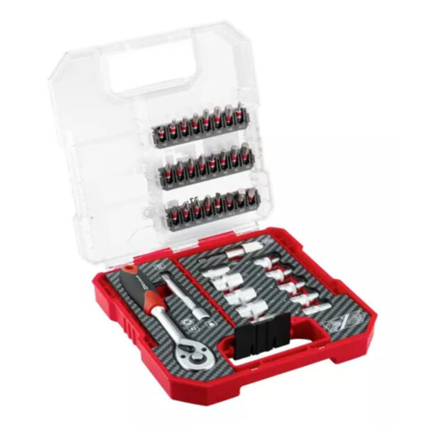 SET DE PUNTAS Y BOCA LLAVES DE 37 PZAS - Contiene puntas, boca llaves, porta puntas, llave criquet, extensor