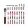 SET DE PUNTAS Y BOCA LLAVES DE 37 PZAS - Contiene puntas, boca llaves, porta puntas, llave criquet, extensor