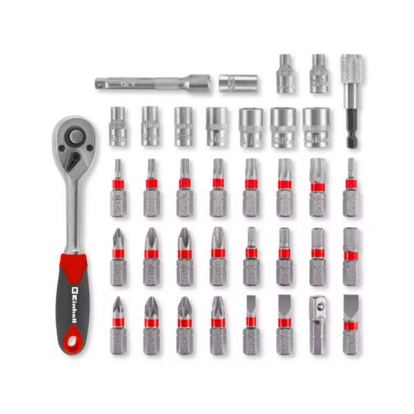 SET DE PUNTAS Y BOCA LLAVES DE 37 PZAS - Contiene puntas, boca llaves, porta puntas, llave criquet, extensor
