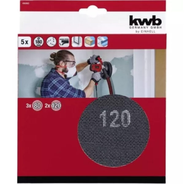 49490905 1 SET DE LIJAS TE-DW 180 DISCOS ABRASIVOS 180 mm KWB - EINHELL