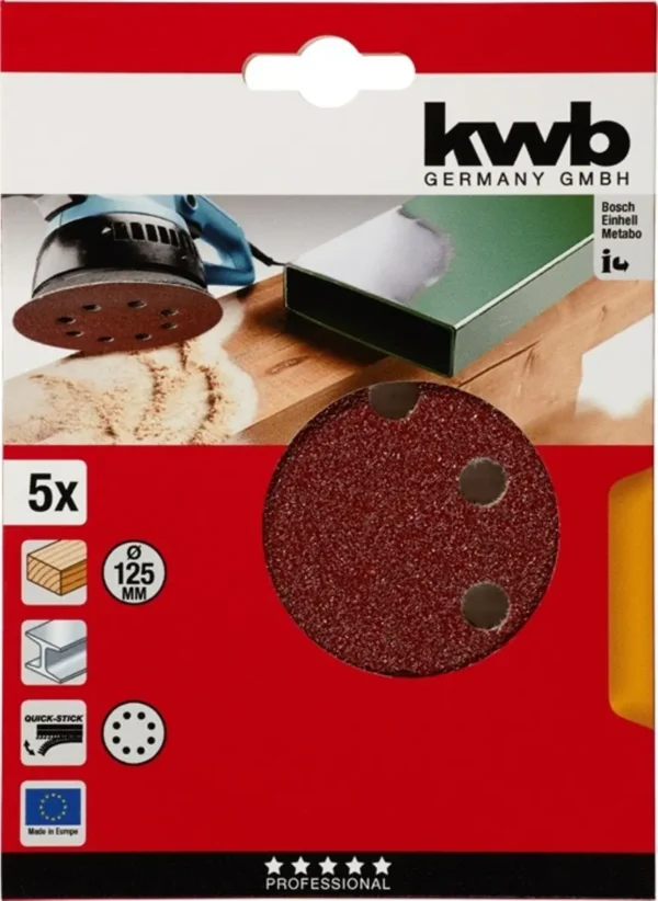49491906 DISCO DE LIJA CON SISTEMA QUICK-STICK - 125/80 x 5 unidades