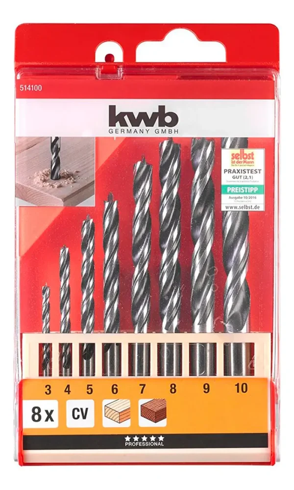 SET DE MECHAS PARA MADERA - 8 piezas. Incluye 3.0, 4.0, 5.0, 6.0, 7.0, 8.0, 9.0 Y 10 mm