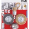 49597520 1 SET DE LIMPIEZA DE CEPILLOS KWB DE 4 PIEZAS PARA EL USO EN TALADROS