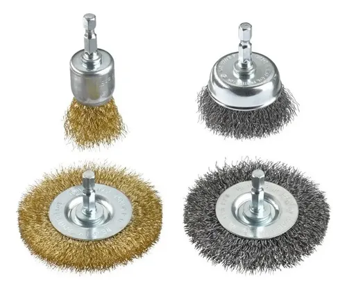 49597520 2 SET DE LIMPIEZA DE CEPILLOS KWB DE 4 PIEZAS PARA EL USO EN TALADROS
