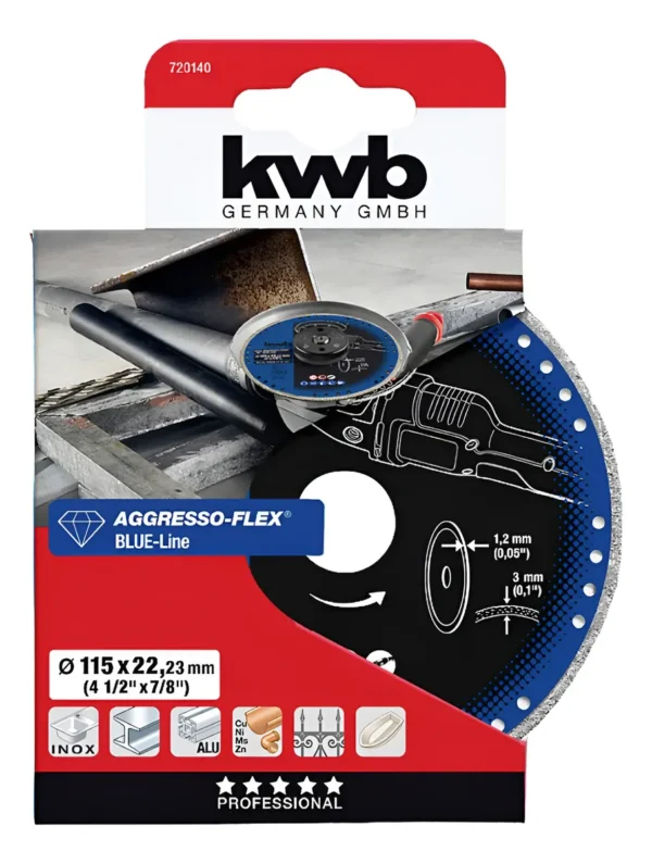 49720140 1 DISCO DE CORTE DE DIAMANTE AGGRESSO-FLEX? BLUE LINE PARA METAL - ? 115 x 22,23 x 1,4 MM