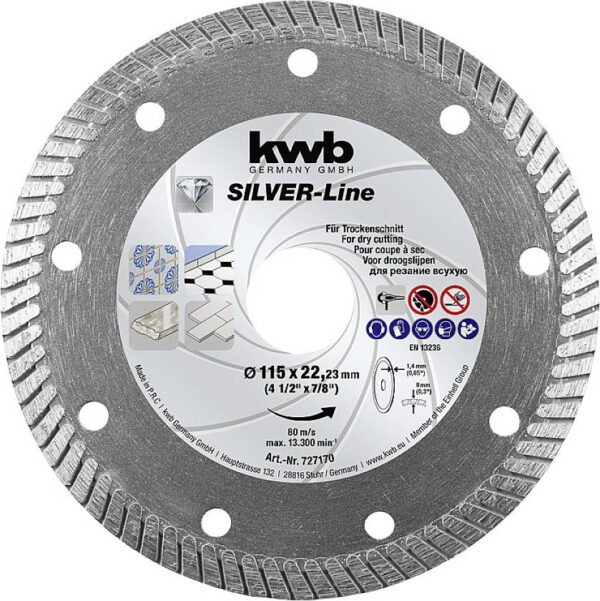DISCO DE CORTE DE DIAMANTE, SILVER-LINE - ? 115 X 22,23 X 1,4 MM