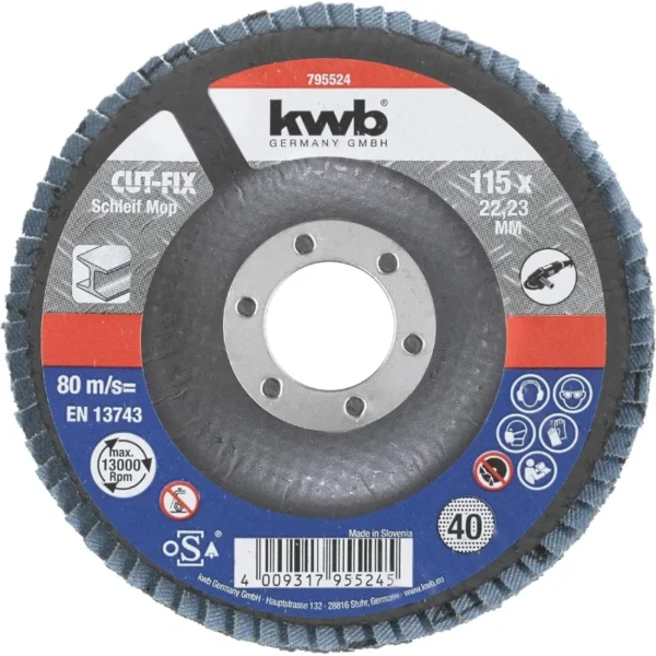 DISCOS DE L?MINAS ABRASIVAS, TRABAJO EN METALES CUT-FIX CIRCONIO - 115 MM CUT-FIX GR 120