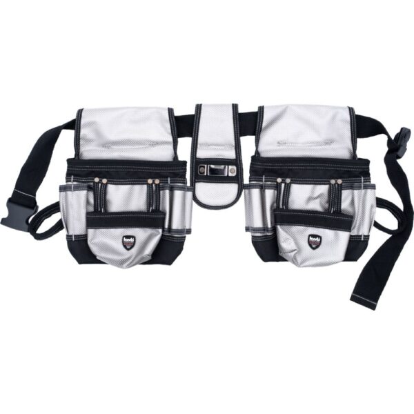 BOLSOS PORTA HERRAMIENTAS - Con cintur?n de nylon, calidad robusta, conjunto de fila de doble costura, con hilo plateado, incl. kwb WORK WEAR Label, 2 x 210 x 190 x 85 mm.