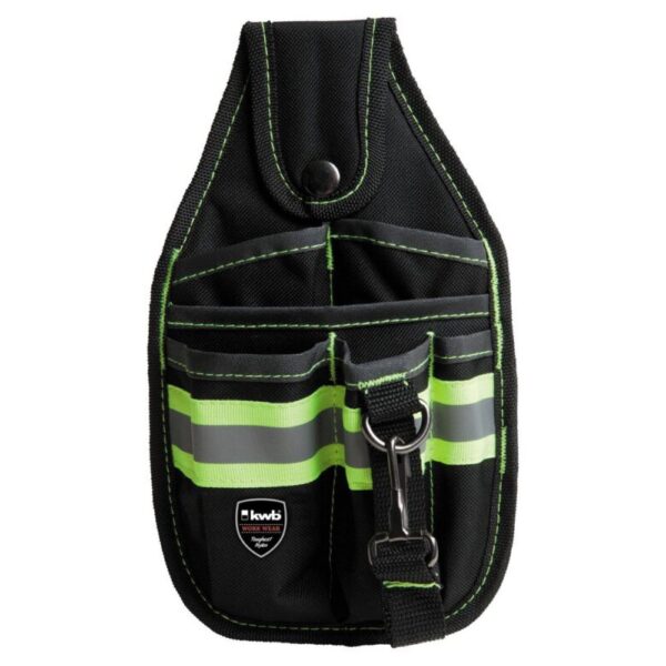 BOLSOS PORTA HERRAMIENTAS - Con tira reflectante, 1 comp. grande, 2 alargados y 3 peque?os, lazo para martillo, lazo con mosquet?n, lazo para cintur?n con bot?n