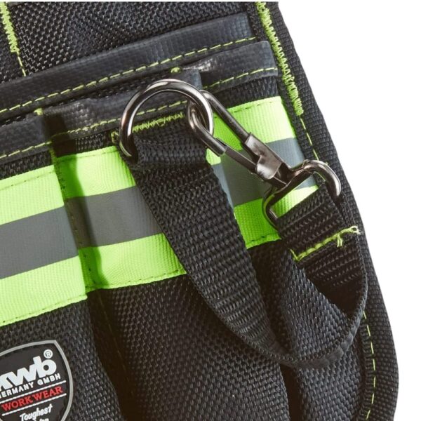 BOLSOS PORTA HERRAMIENTAS - Con tira reflectante, 1 comp. grande, 2 alargados y 3 peque?os, lazo para martillo, lazo con mosquet?n, lazo para cintur?n con bot?n
