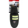 FUNDA DE CUCHILLO calidad particularmente robusta, fila de doble costura con hilo amarillo y tira de seguridad reflectante, en el costado un lazo el?stico de pluma y clip de pantal?n de metal en la parte posterior.
