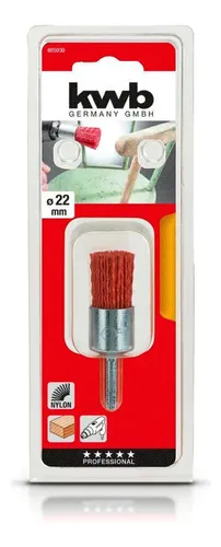 KWB-49605030 1 CEPILLO DE CABEZA DE PINCEL DE NAILON PARA EL USO CON TALADROS, ? 22mm
