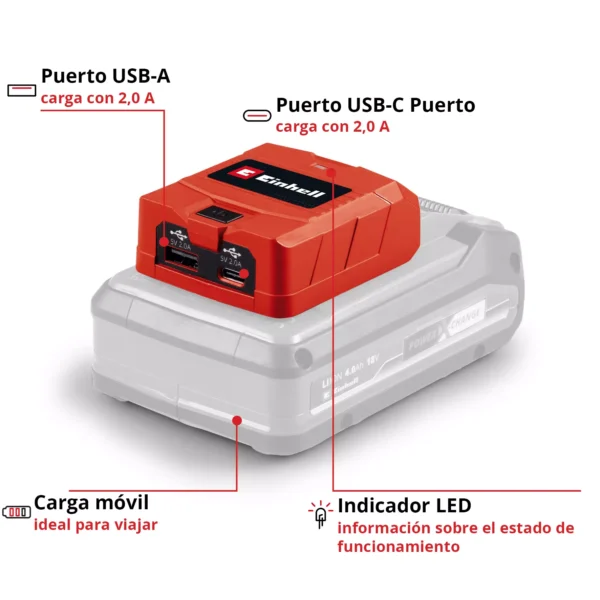 ADAPTADOR CARGADOR DE BATER?A USB A/C TC-CP 18 Li USB A/C-Solo CLASSIC