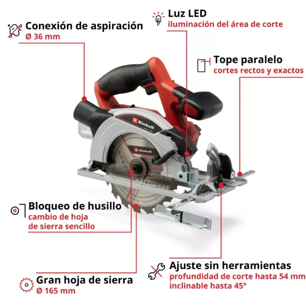 SIERRA CIRCULAR INAL?MBRICA TE-CS 18/165-1 Li Solo EXPERT