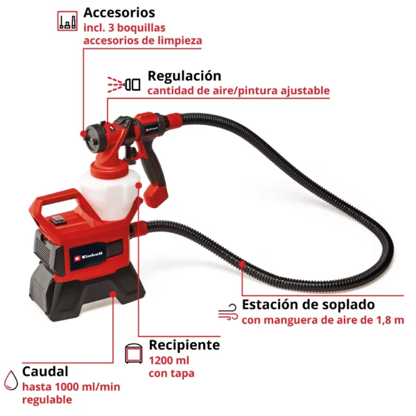 TE-SY 1890 Li-Solo 2 PULVERIZADOR DE PINTURA A BATER?A TE-SY 18/90 Li-Solo EXPERT