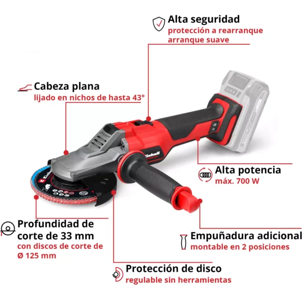 AMOLADORA ANGULAR A BATER?A TP-AG 18/125 F Li BL - Solo PROFESSIONAL