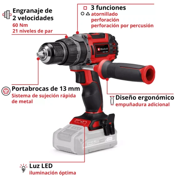 TP-CD 1860 Li-i BL Solo 2 TALADRO INAL?MBRICO PERCUSI?N S/CARBONES TP-CD 18/60 Li-i BL Li Solo PROFESSIONAL