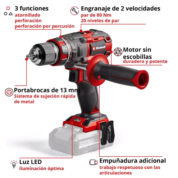 TP-CD 1880 Li-i BL - Solo 2 TALADRO PERCUTOR A BATER?A TP-CD 18/80 Li-i BL - Solo PROFESSIONAL