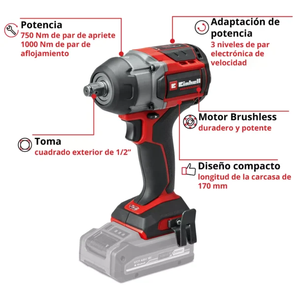 LLAVE DE IMPACTO A BATER?A TP-CW 18/750-C Li BL - Solo PROFESSIONAL