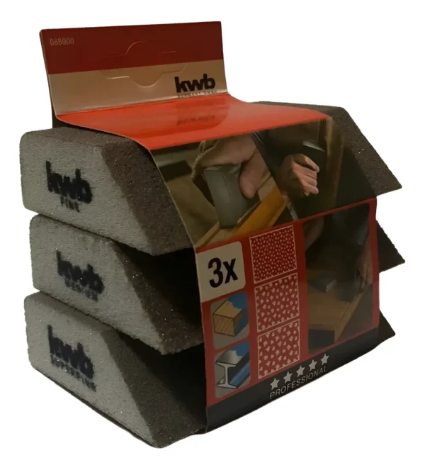 kwb 49088900 1 Esponjas abrasivas angulares, juego de 3.