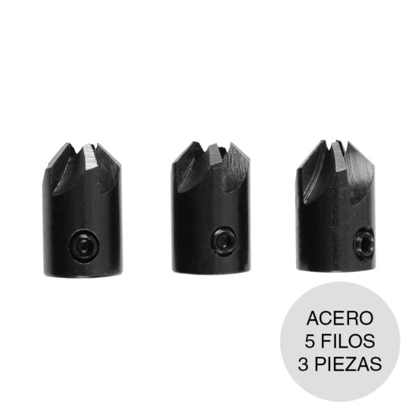 KIT DE AVELLANADORES DE 3 PIEZAS, 4, 5 Y 6 MM. ? 12 ALTURA CABEZA 16 MM