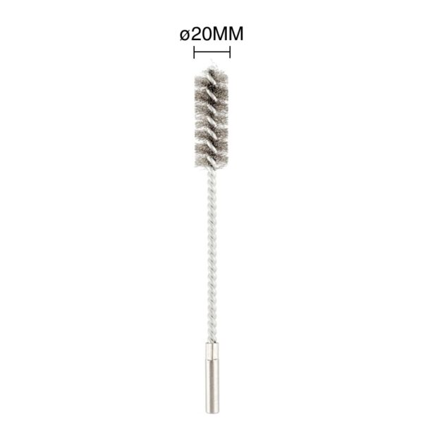 CEPILLO EN ESPIRAL PARA TUBOS, ALAMBRE DE ACERO, ONDULADO 200mm - ?20 X 55mm