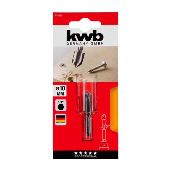 AVELLANADOR DE ACERO 7 FILOS ENCASTRE 1/4 PARA MADERA, 10 mm