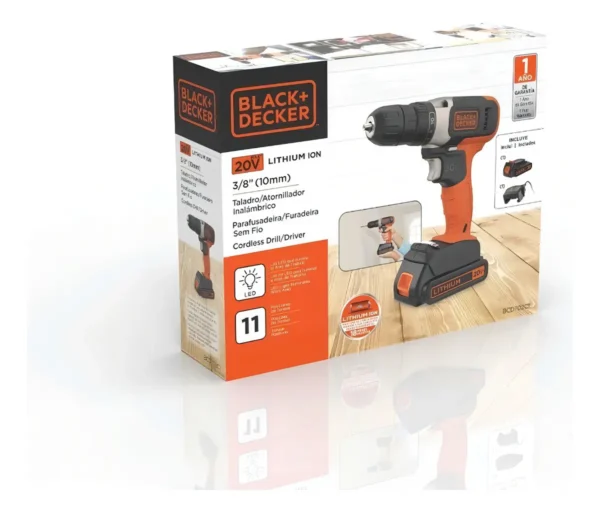 Taladro 10mm 20v Velocidad Variable Reversible Mandril autojustable 600RPM Litio