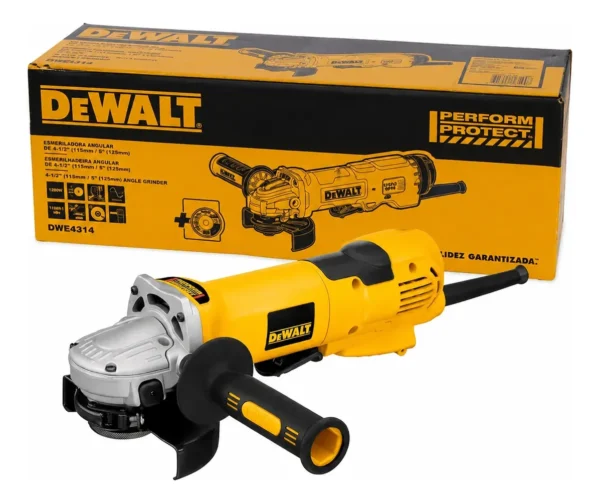 DWE4314-AR 2 Amoladora 115mm Sistema patentado DEWALT de prot. c/particulas 1400w