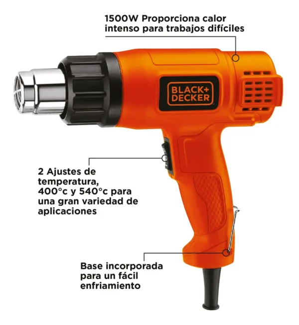 Pistola Calor, 1500w, 2 ajustes de temp 400?C - 540?C