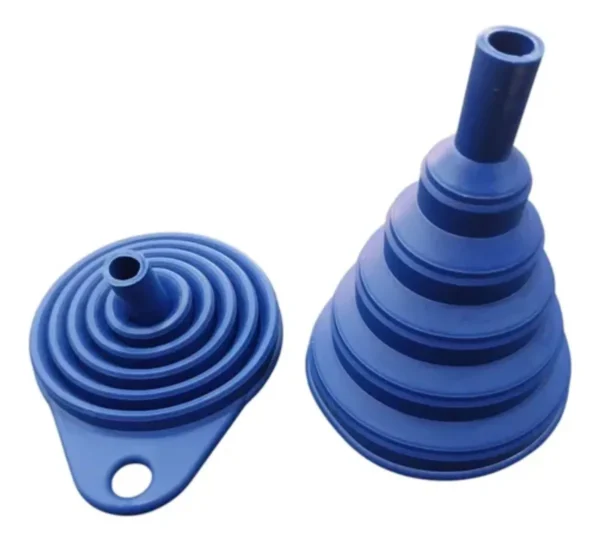 RU15389 2 EMBUDO PLEGABLE DE SILICONA X 2 PZ
medidas: 11,5 cm parte superior. 8,5 cm de boca. 11 cm altura. 2,5 cm cuello inferior. 1,5 diam cuello inferior.