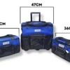 BOLSO CON RUEDAS. MANIJA TELESCOPICA X 3 PZ. (14,5" - 16,5" - 19")
Medidas: 14,5'' - 16,5'' - 19''. Material: poliester de alta densidad. Costuras remachadas, bolsillos intermos. Apilable. Alto total apilado 93 cm
ruedas 10 x 3 cm. c/prot de ruedas subida de escalon.