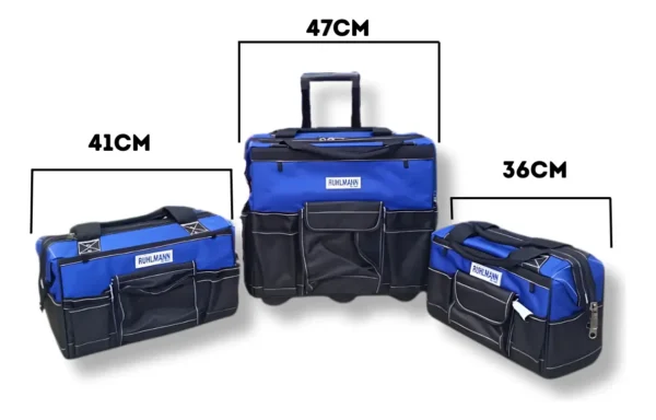 BOLSO CON RUEDAS. MANIJA TELESCOPICA X 3 PZ. (14,5" - 16,5" - 19")
Medidas: 14,5'' - 16,5'' - 19''. Material: poliester de alta densidad. Costuras remachadas, bolsillos intermos. Apilable. Alto total apilado 93 cm
ruedas 10 x 3 cm. c/prot de ruedas subida de escalon.