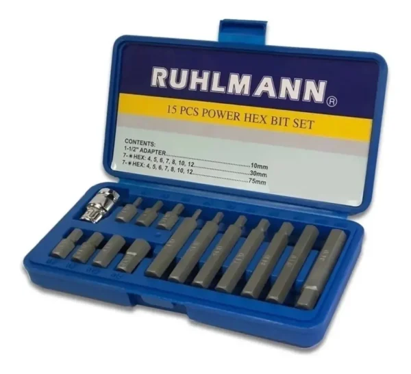 RU24001 1 JGO PUNTAS ALLEN 15 PC.ENC.1/2" TW. (caja azul)
